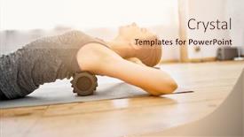  Presentation with yoga - Audience pleasing slide set consisting of young-woman-doing-yoga-lying backdrop and a lemonade colored foreground