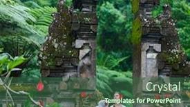  Presentation with tranquil - Amazing presentation having young woman doing yoga outdoors in tranquil environment backdrop and a ocean colored foreground