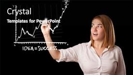  Presentation with whiteboard - Colorful presentation enhanced with young-woman-drawing-graph backdrop and a black colored foreground