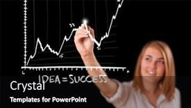  Presentation with whiteboard - Presentation theme having young-woman-drawing-graph background and a black colored foreground