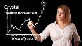  Presentation with whiteboard - Slides with young-woman-drawing-graph background and a black colored foreground