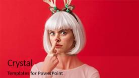  Presentation with lactation young woman breastfeeding - PPT theme with young woman dressed in carnival background and a  colored foreground