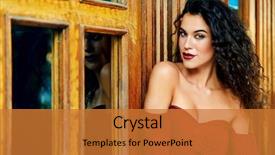  Presentation with beauty cosmetics - Amazing theme having young woman dressed in elegant backdrop and a gold colored foreground