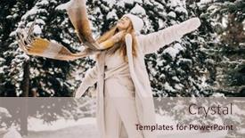  Presentation with light - Presentation design featuring young-woman-dressed background and a  colored foreground