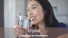  Presentation with child drinking water from glass - Cool new PPT layouts with young woman drinking a glass backdrop and a  colored foreground