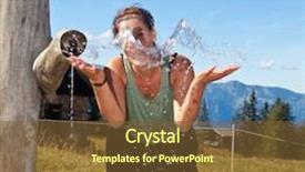  Presentation with benefits of drinking water - Slide deck enhanced with drinking and playing with water background and a tawny brown colored foreground