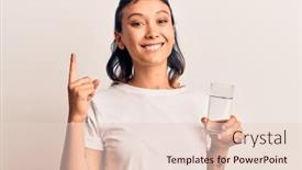  Presentation with drinking glass - Slide deck featuring young-woman-drinking-glass background and a lemonade colored foreground