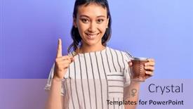  Presentation with infusion - Slides having young-woman-drinking-mate-infusion background and a coral colored foreground