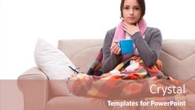  Presentation with tea - Beautiful theme featuring young-woman-drinking-tea-during backdrop and a coral colored foreground
