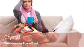  Presentation with fever - Presentation theme consisting of young-woman-drinking-tea-during background and a coral colored foreground