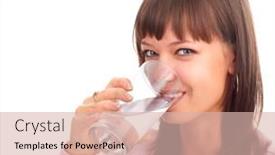  Presentation with drinking glass - Audience pleasing presentation theme consisting of young woman drinking water backdrop and a lemonade colored foreground