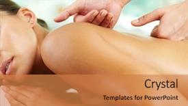  Presentation with harmony - Slides featuring young woman during massage background and a gold colored foreground