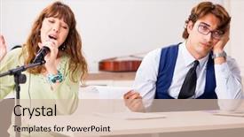  Presentation with online music lesson piano - Slides having young woman during music lesson background and a soft green colored foreground