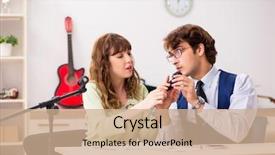  Presentation with online music lesson piano - Presentation theme consisting of young woman during music lesson background and a  colored foreground