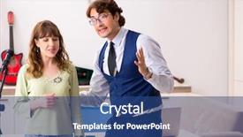  Presentation with elementary - Amazing presentation theme having young woman during music lesson backdrop and a ocean colored foreground