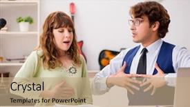  Presentation with music - Amazing presentation theme having young woman during music lesson backdrop and a coral colored foreground