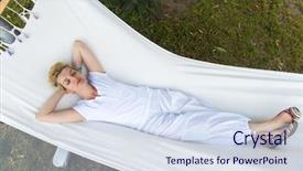  Presentation with beautiful young woman getting face - Amazing slides having young woman enjoying free time backdrop and a  colored foreground