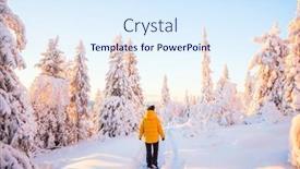  Presentation with finland - Slide deck with young-woman-enjoying-stunning-view background and a sky blue colored foreground