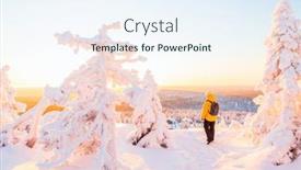  Presentation with finland - Slides featuring young-woman-enjoying-stunning-view background and a sky blue colored foreground