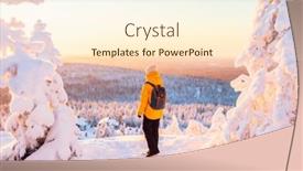  Presentation with forest winter - Presentation having young-woman-enjoying-stunning-view background and a cream colored foreground
