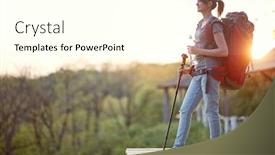  Presentation with healthy living - Audience pleasing presentation theme consisting of young-woman-enjoying-the-sunset backdrop and a cream colored foreground