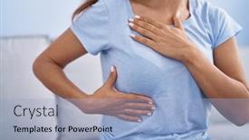  Presentation with breast - Slide deck with young-woman-examining-breast background and a light blue colored foreground