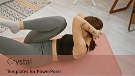  Presentation with healthy-lifestyle - Slides consisting of young-woman-exercises and a red colored foreground