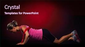  Presentation with fitness - Amazing theme having young woman exercising with elastic backdrop and a wine colored foreground