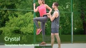  Presentation with personal - PPT theme having young woman exercising with personal background and a  colored foreground