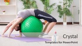  Presentation with stability testing - Amazing theme having young woman exercising with stability backdrop and a  colored foreground