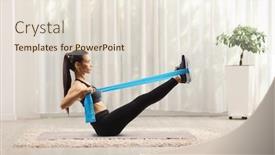  Presentation with band - Slides enhanced with young-woman-exercising background and a lemonade colored foreground