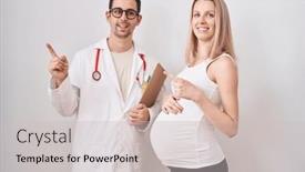  Presentation with baby doctor - Theme with young-woman-expecting-a-baby background and a soft green colored foreground