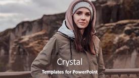  Presentation with iceland - PPT theme with young-woman-exploring-iceland background and a tawny brown colored foreground