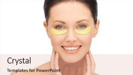  Presentation with hydration - Presentation theme with nourished - beauty cosmetology hydration people background and a lemonade colored foreground