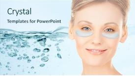  Presentation with hydration - Slide deck enhanced with nourished - beauty cosmetology hydration people background and a sky blue colored foreground