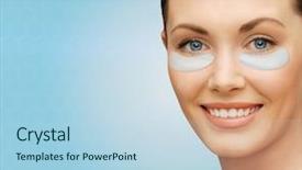  Presentation with hydration - Audience pleasing presentation theme consisting of nourished - beauty cosmetology hydration people backdrop and a light blue colored foreground