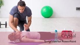  Presentation with first aid - Presentation design featuring young-woman-feeling-bad-during background and a coral colored foreground