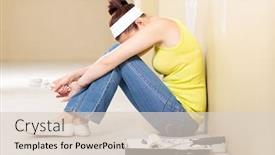  Presentation with young man and a woman - Amazing presentation theme having young woman feeling tired after painting the house backdrop and a lemonade colored foreground