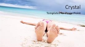  Presentation with feet - Colorful slide set enhanced with young woman feet backdrop and a light blue colored foreground