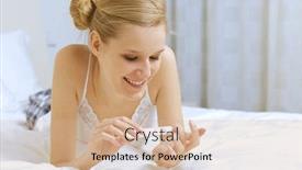  Presentation with nails - Cool new slide set with young-woman-filing-her-nails backdrop and a coral colored foreground