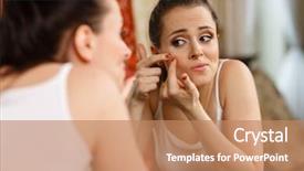  Presentation with acne - Presentation theme featuring beautician makes biorevitalization to young woman the cosmetic procedures for the face beauty treatments in the spa salon facial skin care background and a lemonade colored foreground