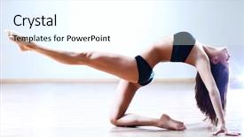  Presentation with half white and half bright coloured - Presentation with young woman fitness bright white background and a white colored foreground