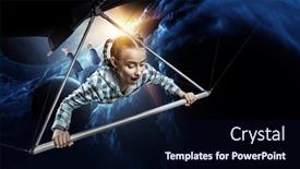  Presentation with glider - Slide set featuring young-woman-flying-on-hang background and a wine colored foreground