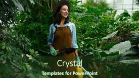  Presentation with garden - Slides with young-woman-gardener-working background and a  colored foreground