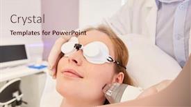  Presentation with laser therapy - Beautiful slides featuring young-woman-gets-laser-therapy backdrop and a lemonade colored foreground