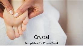  Presentation with foot massage - Audience pleasing slides consisting of young woman getting foot massage in therapy room backdrop and a light gray colored foreground