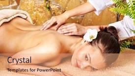  Presentation with herbal - Slide deck consisting of young woman getting massage background and a coral colored foreground
