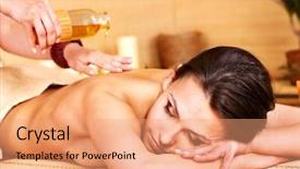  Presentation with bamboo - Audience pleasing slides consisting of young woman getting massage backdrop and a coral colored foreground