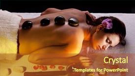  Presentation with natural spa resort - Cool new presentation theme with young woman getting spa procedures backdrop and a tawny brown colored foreground