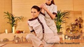  Presentation with herbal - Audience pleasing slide set consisting of young woman getting thai herbal backdrop and a  colored foreground